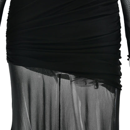 Soprano One-Shoulder Dress - Black