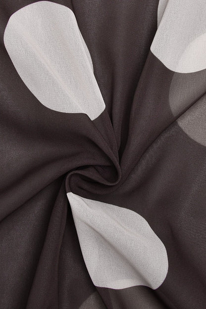 Polka Dot Sheer Mesh Boat Neck Scarf Detail Column Maxi Dress