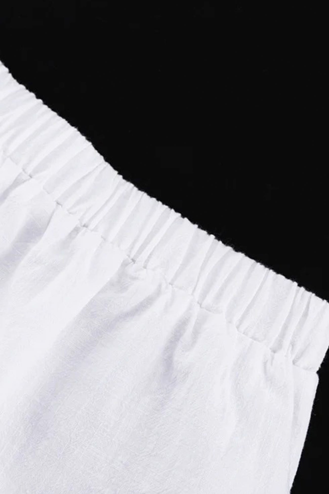 V-neck Lantern Sleeve Cotton Shirt Set