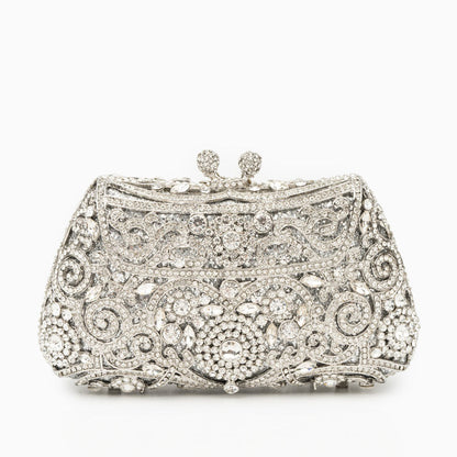 Ayanne Silver Crystal Clutch Bag