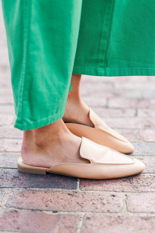 Business Beige Brown Flat Mules