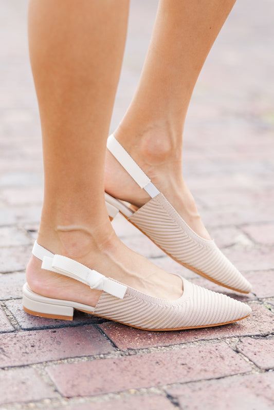 Nude Sling Back Flats