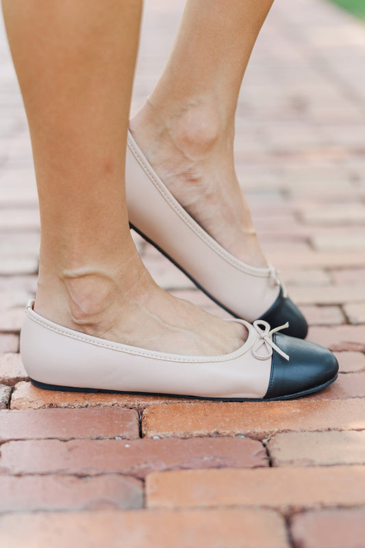 Taupe Colorblock Ballet Flats