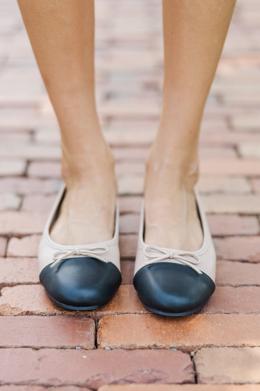 Taupe Colorblock Ballet Flats