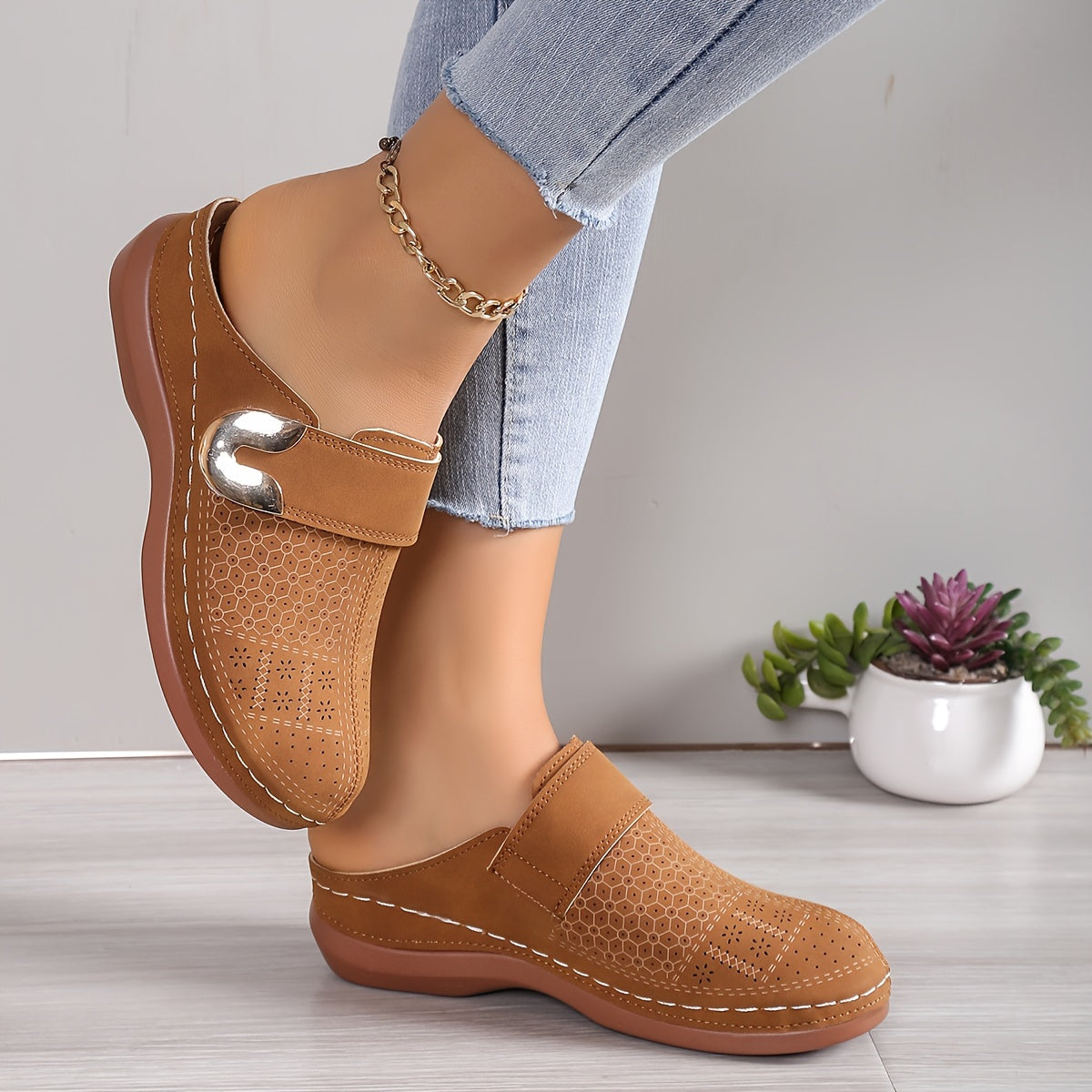 Women's Orthopedic Closed-Toe Suede Slippers – Cozy Comfort Lounge Shoes
