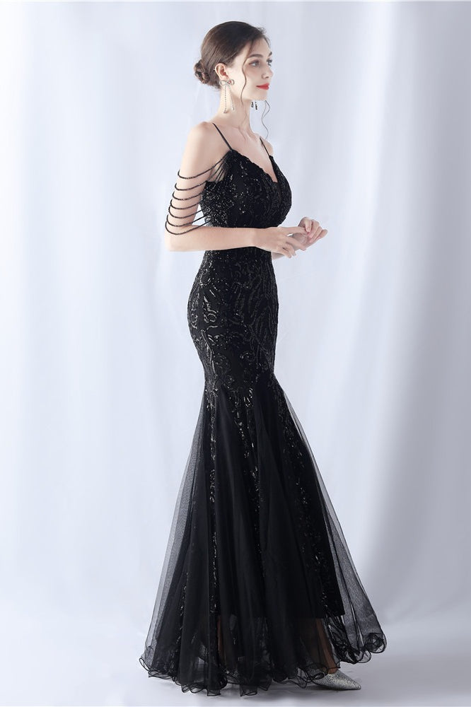 | Beaded Mesh Maxi Dress