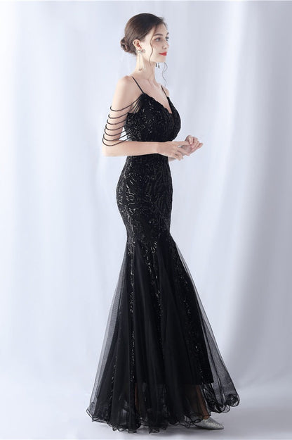 | Beaded Mesh Maxi Dress