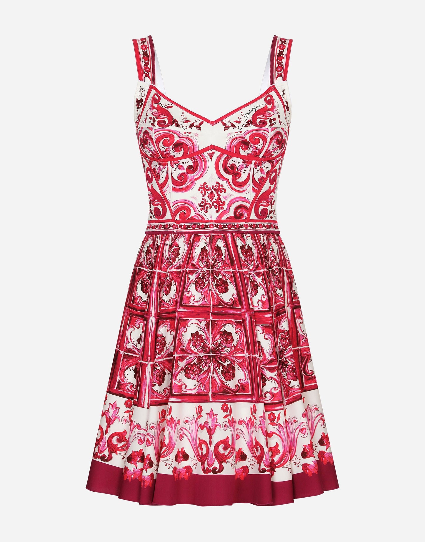 Positioning Printed Stitching Slim-fit High Waist dress Strap A line Dress