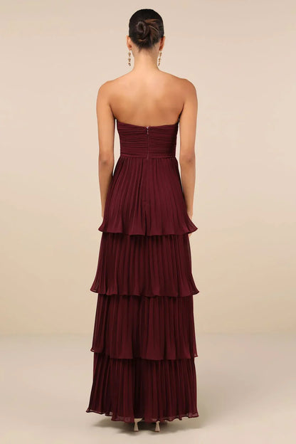 Strapless Tiered Maxi Dress