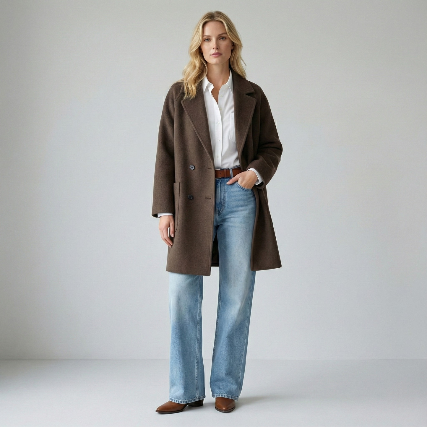 | Wool Herringbone Coat
