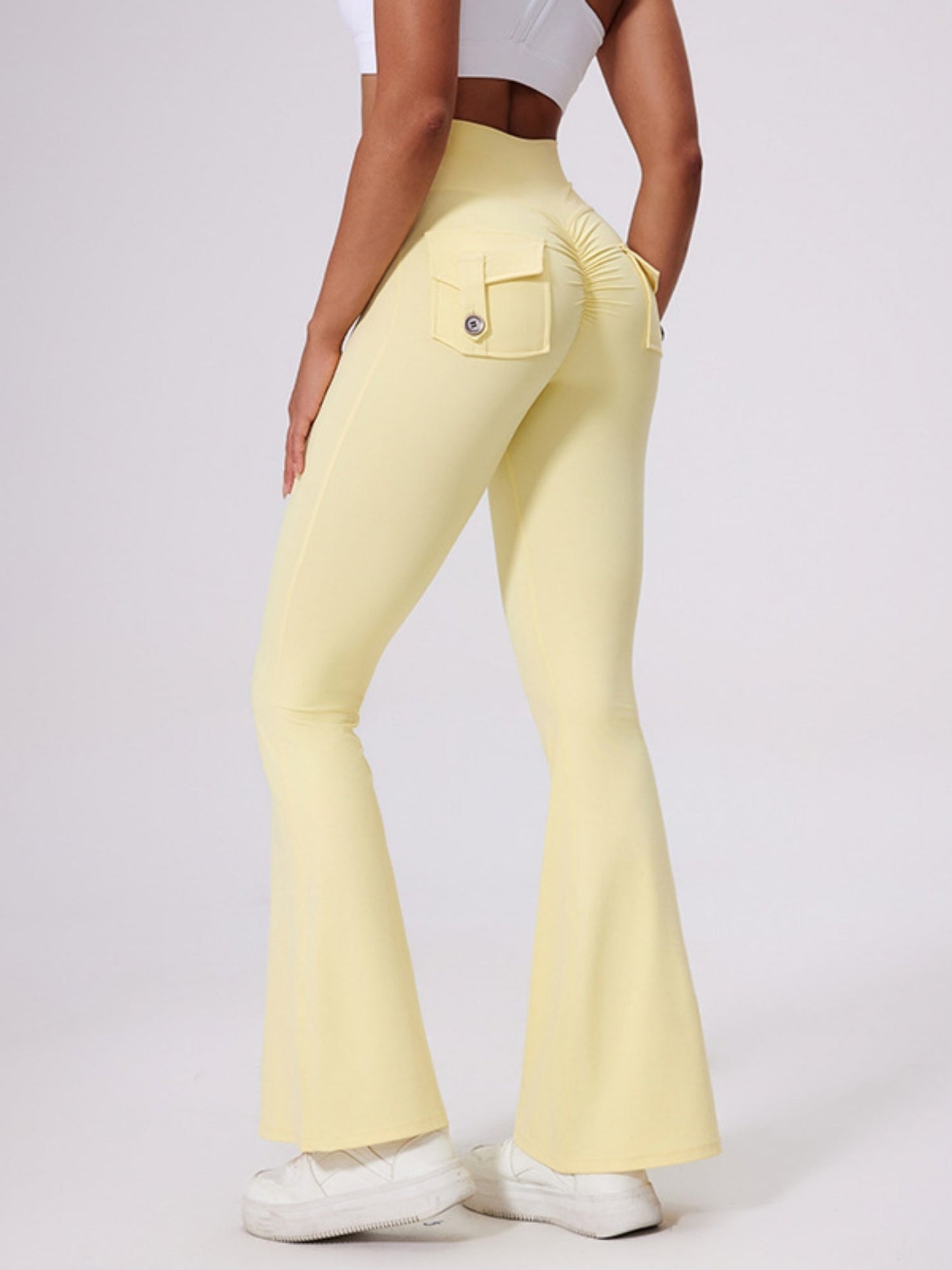 Bare-feel Pocket High-waisted Hip Lift Sports Yoga Pants