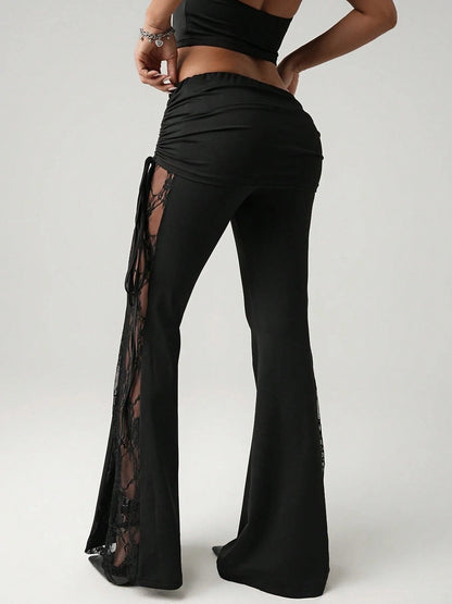 Silk Slim-fit Flared Trousers