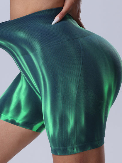 Seamless Color High-waisted, Tummy-flattening, And Butt-lifting Yoga Shorts