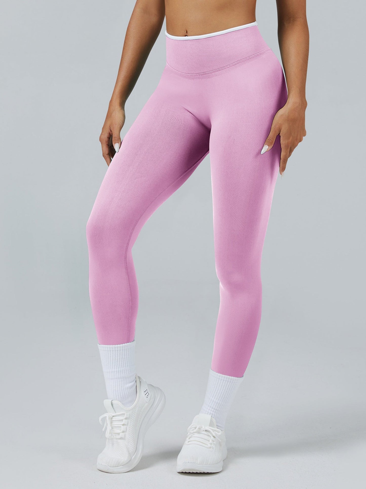 Color Matching Seamless High-waisted Hip Lift Exercise Yoga Pants