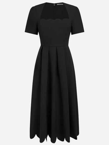 Floral Print Square Neck Midi Dress