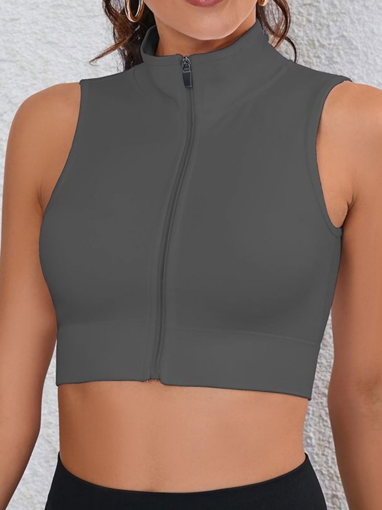 Turtleneck Zipper Seamless Sweat-wicking And Quick-drying Sports Vest