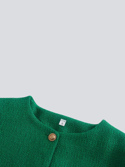 Classic Style Elegant Green Cardigan