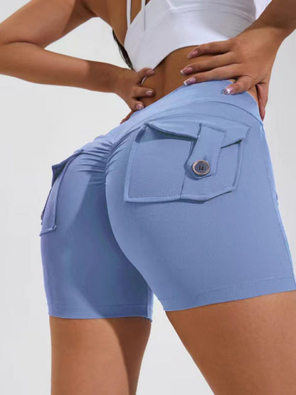 Bare-feel Pocket High-waisted, Tummy-flattening, And Butt-lifting Yoga Shorts