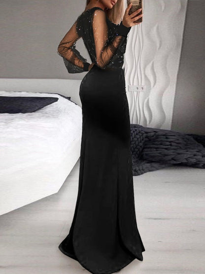 Black Mid-waist Bandeau Top Bohemian Style Maxi Dresses