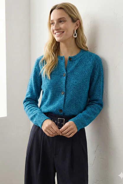 | Chunky-Knit Alpaca-Blend Cardigan