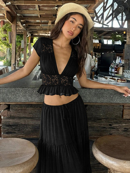 Silk Chiffon Cardigan T-shirt Loose See-through Long Dress With Tie