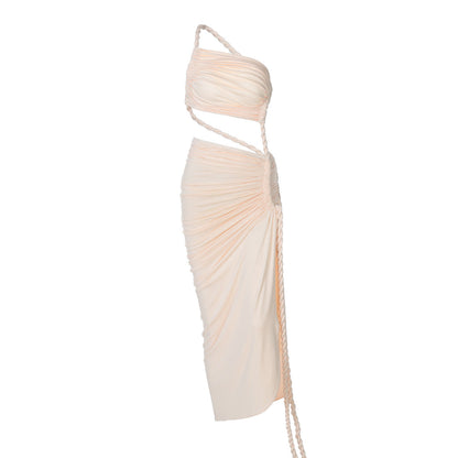 Delia Asymmetrical Dress - Beige