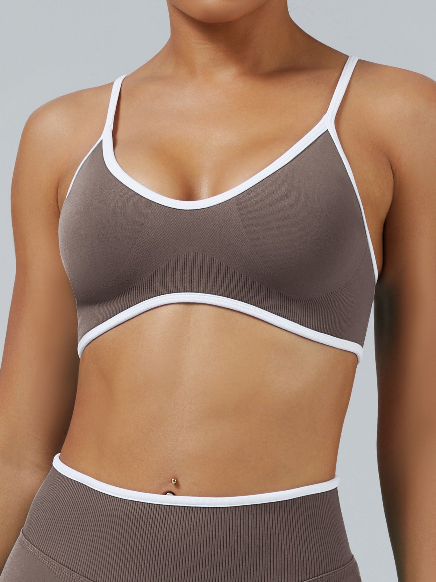 Seamless With Breast Pads Exercise Yoga Halter Bra Vest