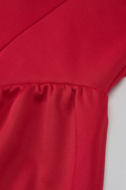 Boat Neck Sleeveless Drop-Waist Gathered Panel Fit-and-Flare Mini Dress