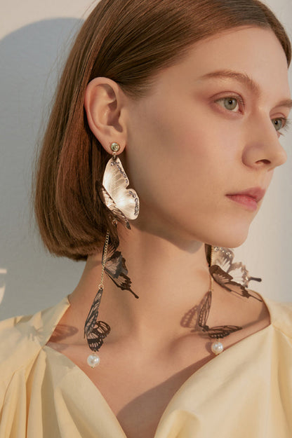Butterfly Long Pendant Earrings