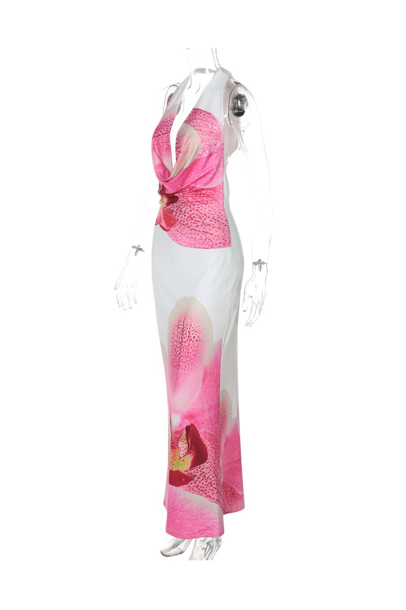 Floral Cowl Neck Pack Hip Dress