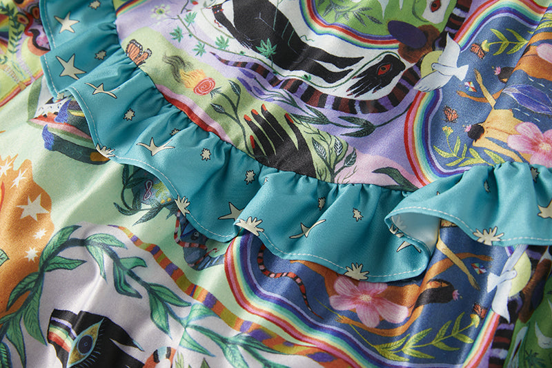 Positioning Flower Cake Dress Slim Fit High Waist A Line Dress