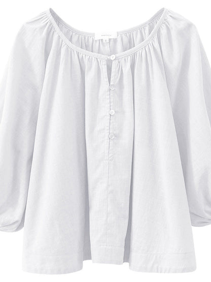 Basic Cotton Short-sleeved Sheer Chiffon Casual Top