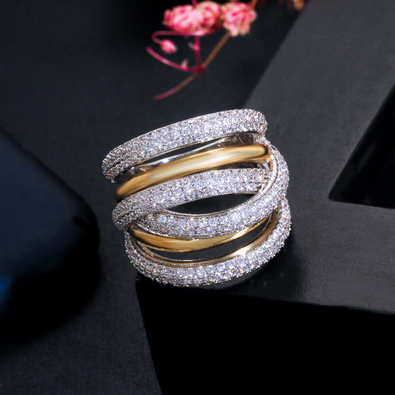 Sparkling Multi-Layer Ring