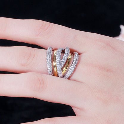 Sparkling Multi-Layer Ring