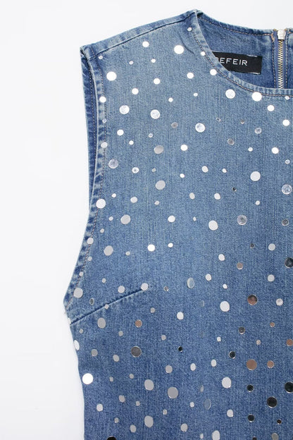 Comfortable Sleeveless Slim Casual Denim Short Dress