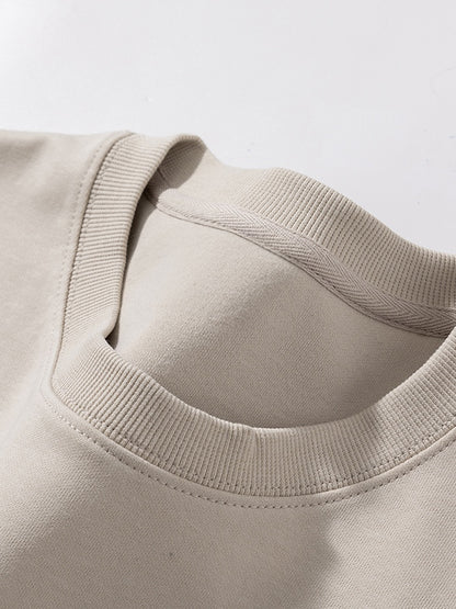 Men’s Solid Color Comfort Cotton Crew Neck Sweatshirt
