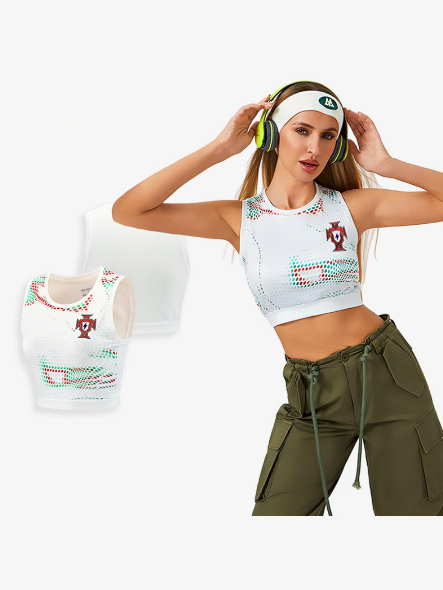 World Cup Football Babes' Crop Top Jersey – Short-Sleeve Sports Tank