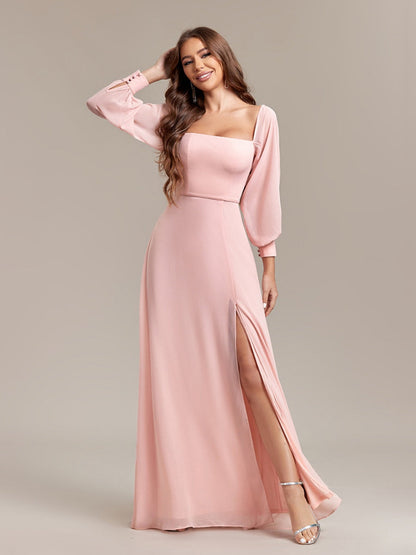 Grace Bandage Slit Formal Dress Chiffon Maxi Dresses