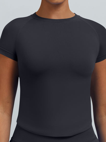 Seamless Quick-drying Moisture-wicking Exercise And Fitness Yoga Short-sleeved T-shirt
