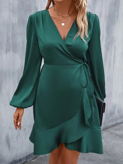 Satin Waist Low-cut Mini&Short Dresses