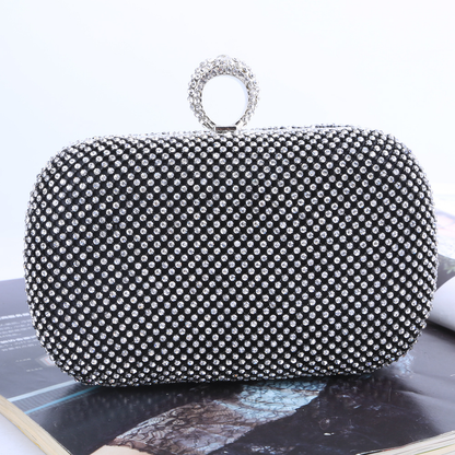 Margovil Sparkly Rhinestones Ring Clasp Evening Handbag
