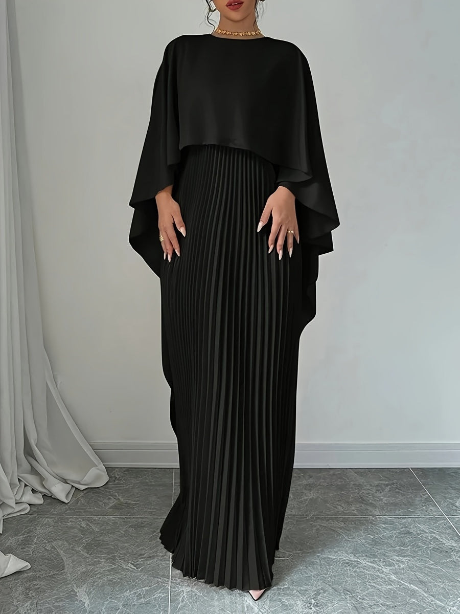 Cloak Batwing Sleeves Crimp Temperament Grace Maxi Dresses