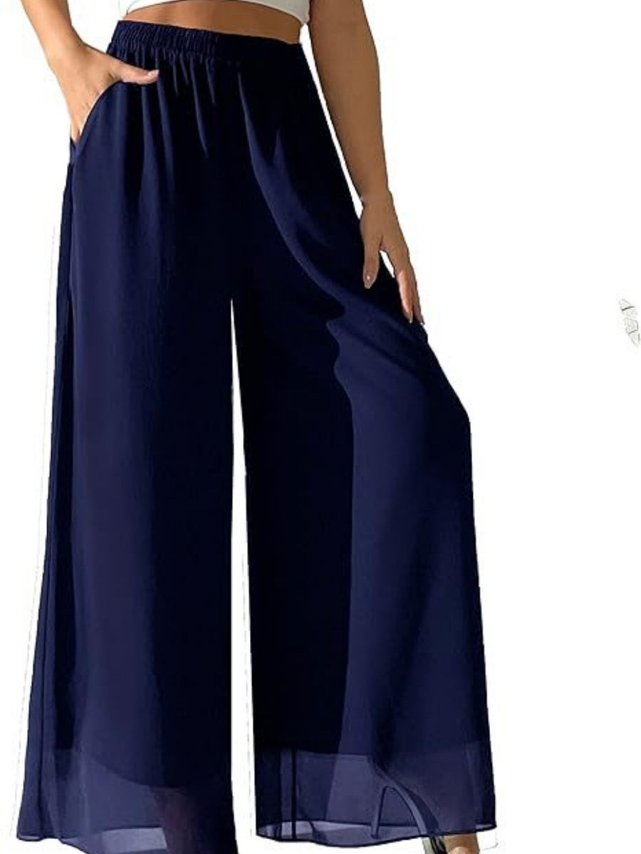 Leisure Chiffon Wide-leg Pants Loose-fit Pants