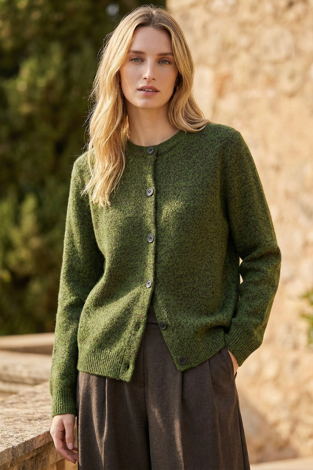 | Chunky-Knit Alpaca-Blend Cardigan