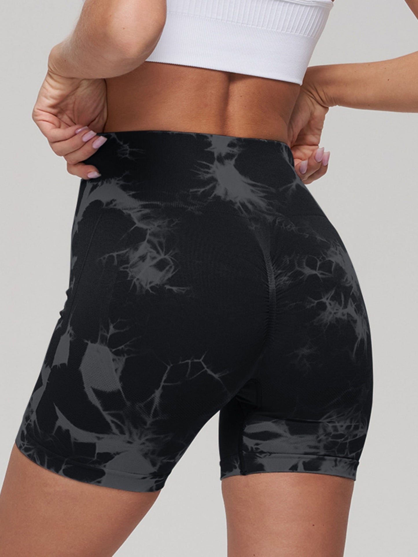 Seamless Tie-dye High-waisted, Tummy-flattening, And Butt-lifting Yoga Shorts