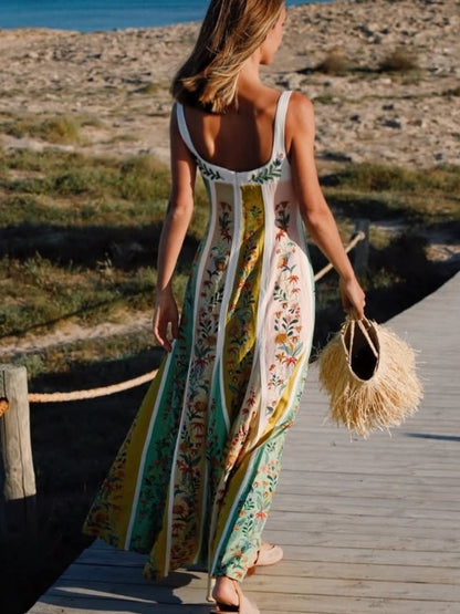 Floral Vacation Splicing Grace Parties Maxi Dresses