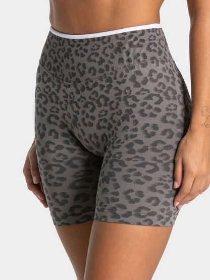 Leopard Print Seamless Buttock Lift Yoga Fitness Shorts