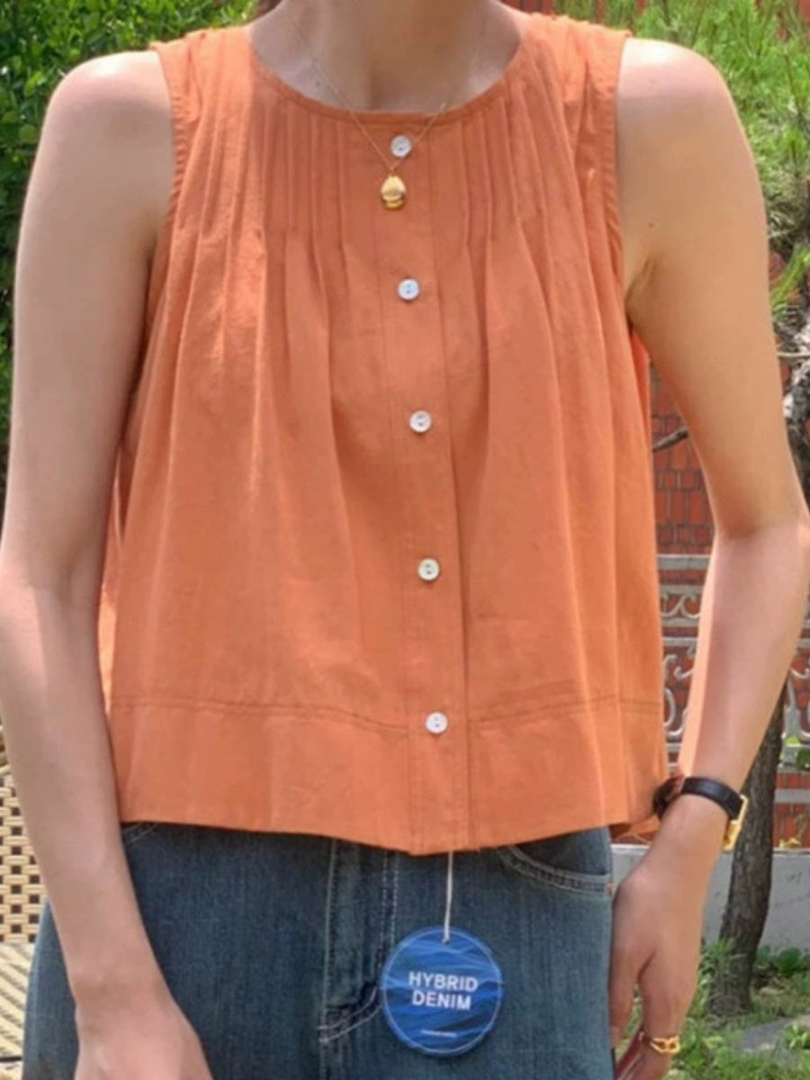 Ruffled Sleeveless Vest