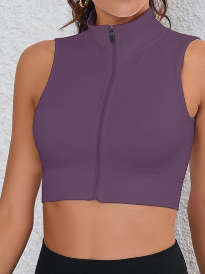 Turtleneck Zipper Seamless Sweat-wicking And Quick-drying Sports Vest