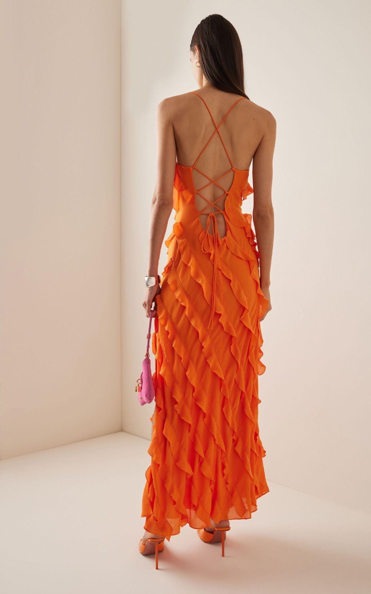 Wood Ear Slit Camisoles Formal Dress Maxi Dresses